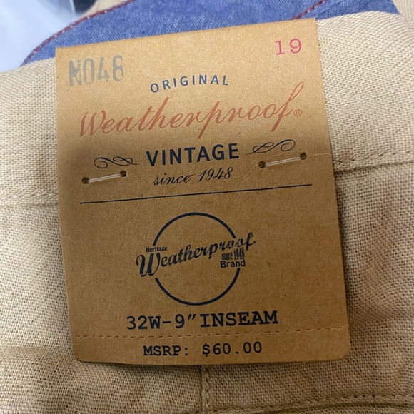 WEATHERPROOF VINTAGE Men's Solid Linen Rayon Flat Front Shorts 9” Inseam-SZ 32 - Picture 2 of 7